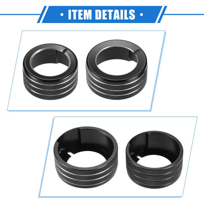 3 x Car AC Switch Knob Ring Cover Trim for Toyota 4Runner (2010-2020) Black