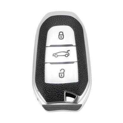 Silver TPU Key Fob Shell Cover Case for Peugeot 308 (2007-2014)