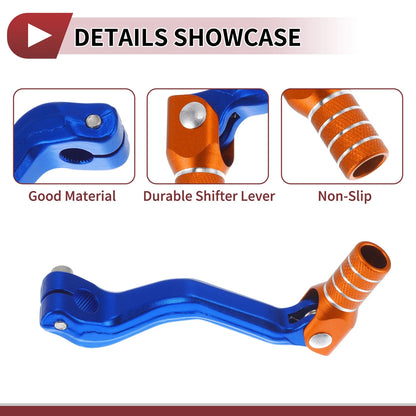 Folding Gear Shifter Lever Blue Orange Silver Tone 1 Pc for Kayo T2