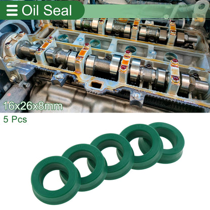 Oil Seal / 16x26x8mm / TPU Rotary Shaft Seal Green 5 Pcs for Make Model
