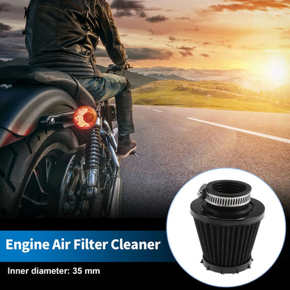 Motorcycle Air Filter Universal 35 mm Plastic Metal Rubber Black