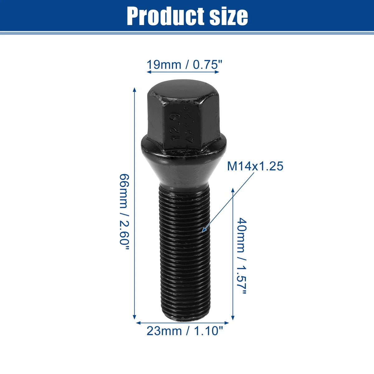 M14x1.25 Extended Wheel Lug Bolts 40mm Shank for BMW