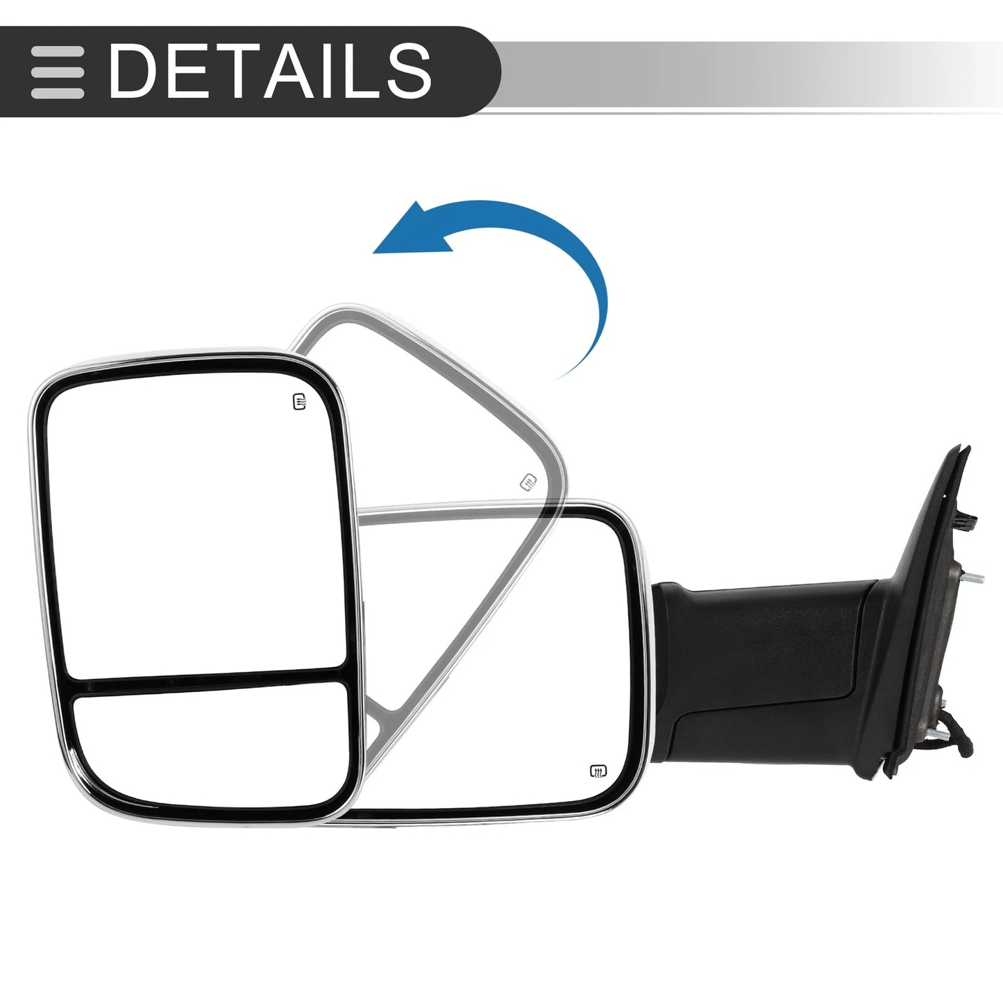 Tow Mirrors with Lights for Dodge Ram 1500 2500 (2009-2018)