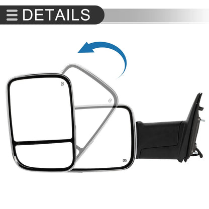 Tow Mirrors with Lights for Dodge Ram 1500 2500 (2009-2018)