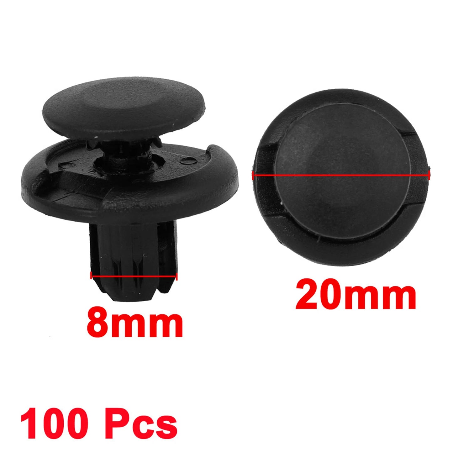 100 Pcs 8mm Nylon Rivet Fasteners for Honda Accord (2003-2007)