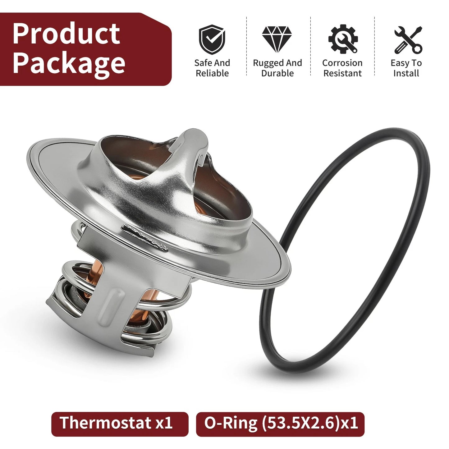 Thermostat w/ O-Ring for Kawasaki ZX6 ZX7 ZX7R ZX9R ZX10 ZX11 (1988–2004)