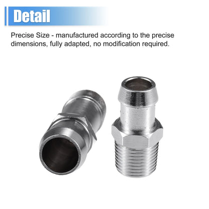 1 Set 1/2 NPT Vehicle Heater Hose Fittings Replacement for Chevy Silver Tone