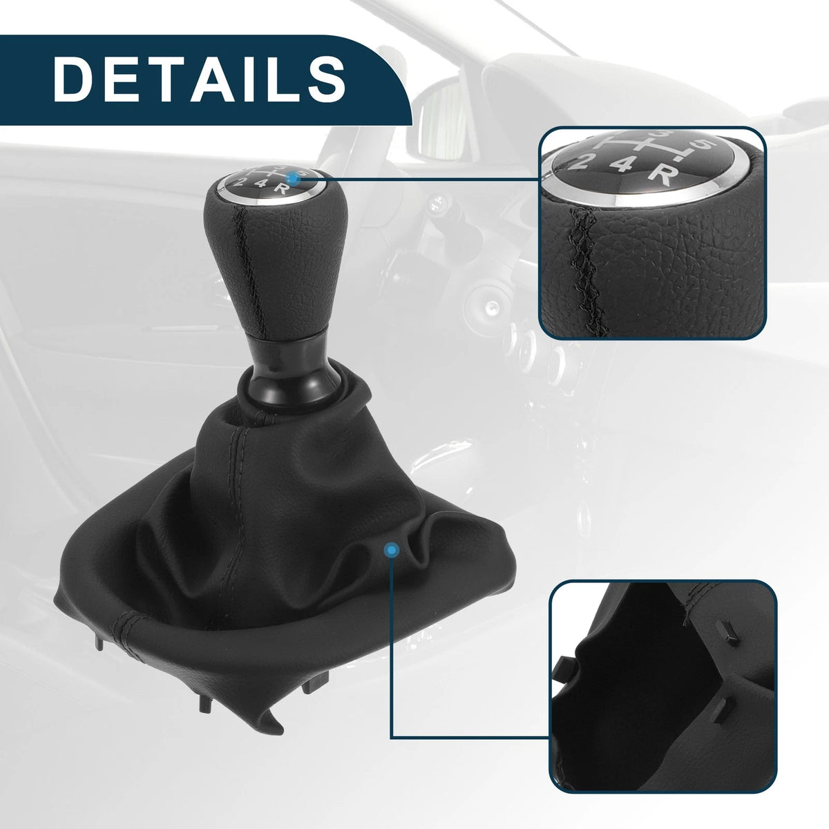 5 Speed Manual Gear Shift Knob & Cover for Peugeot 206 (2005-2008)