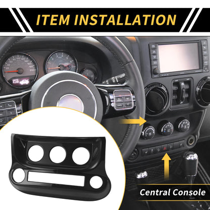 AC Switch Control Cover Trim for Jeep Wrangler JK JKU (2011-2017) Black