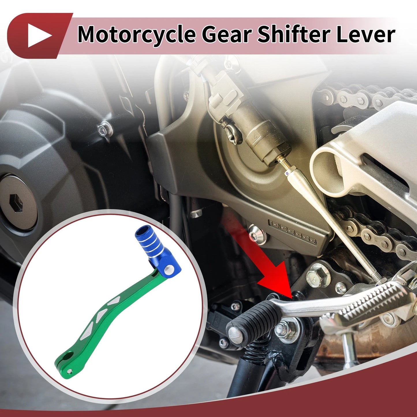 Folding Gear Shifter Levers for Yamaha TTR50 Green Lever Blue Head