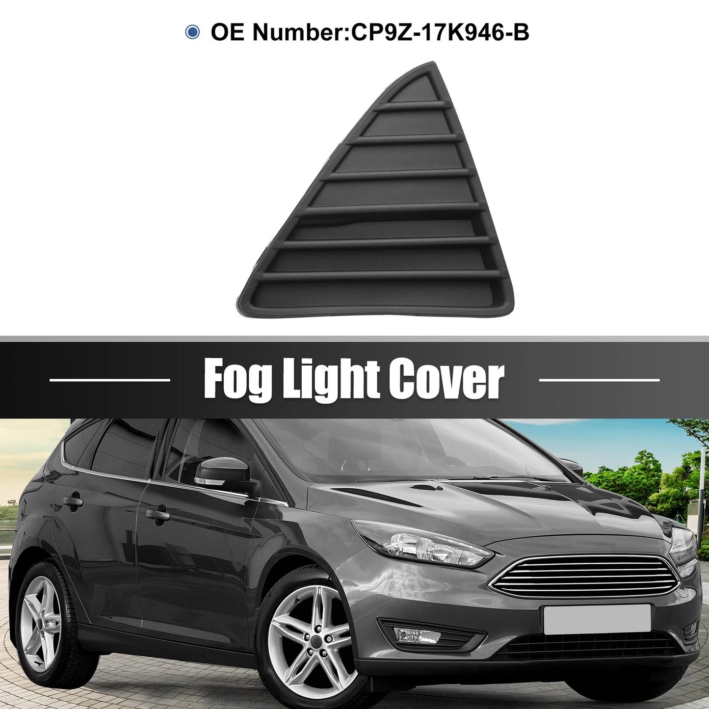 Front Right Passenger Side Fog Light Grille for Ford Focus (2012-2018)