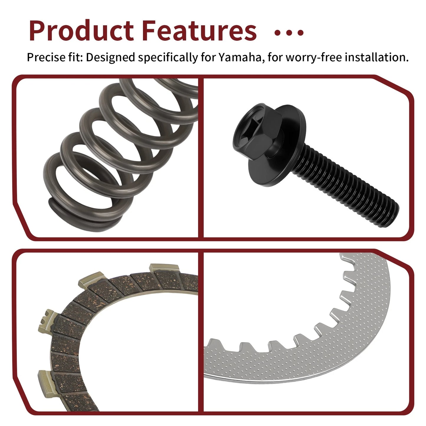 Clutch Friction Steel Plates & Springs Bolts for Yamaha YZ250 (2002–2024)