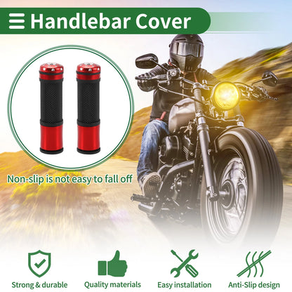 7/8" 22mm Hand Grips Cover for Motorcycle Aluminum Alloy Black