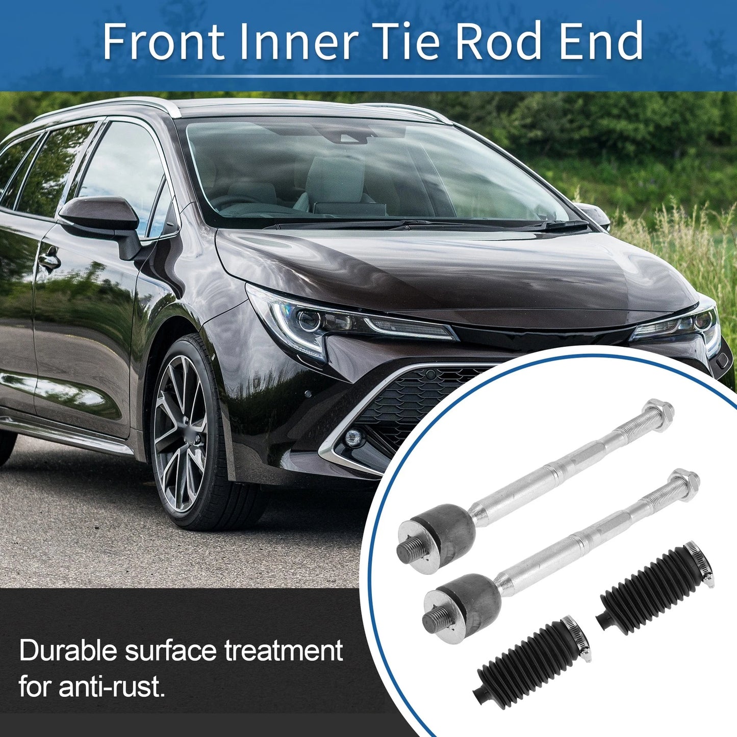 4 Pcs Front Inner Tie Rod Ends for Toyota Highlander (2001-2023)