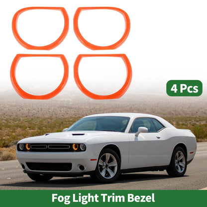 4 x Headlight Trim Bezel for Dodge Challenger (2015-2024) Orange
