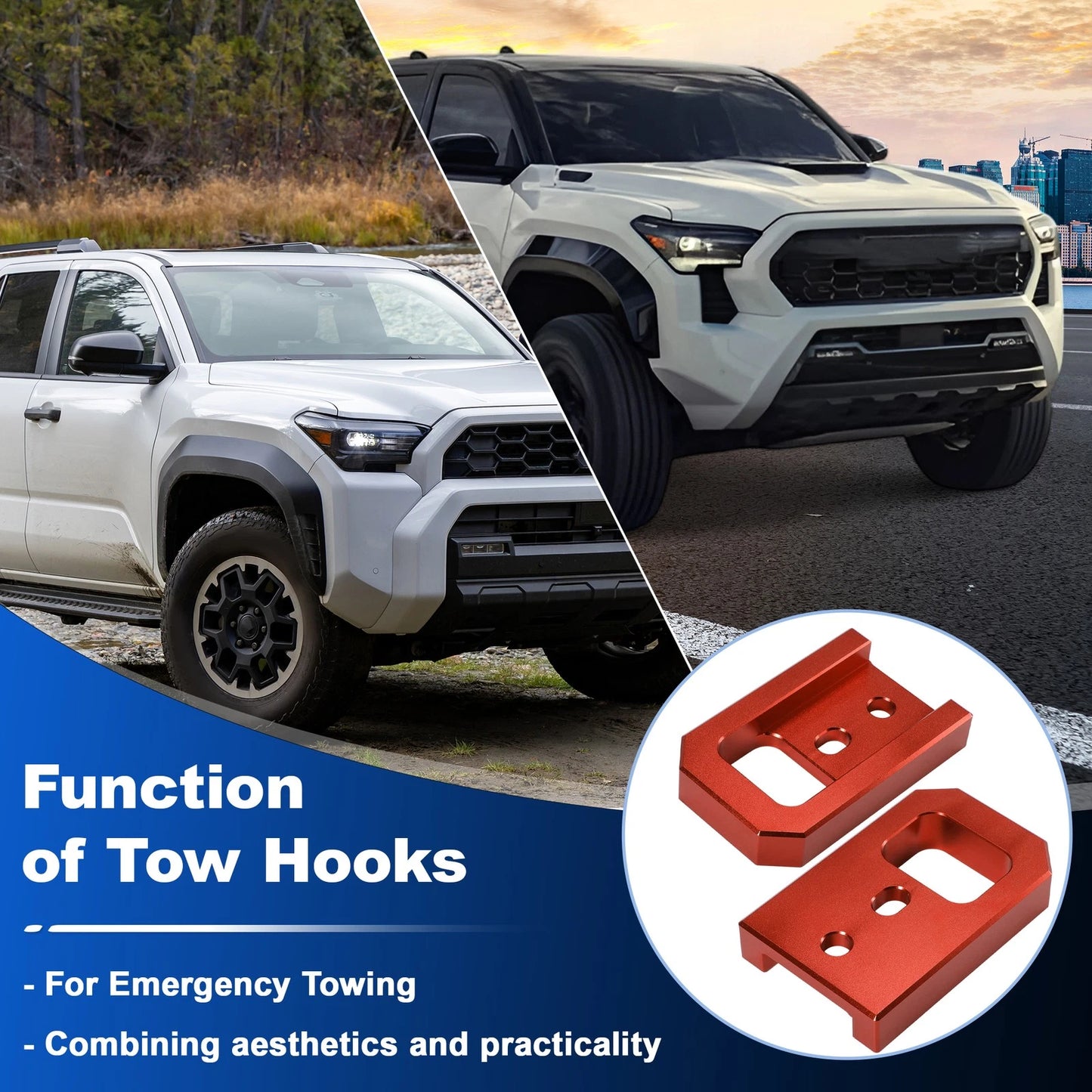 Front Tow Hooks for Toyota Tacoma 4Runner Land Cruiser 250 (2024–2026)