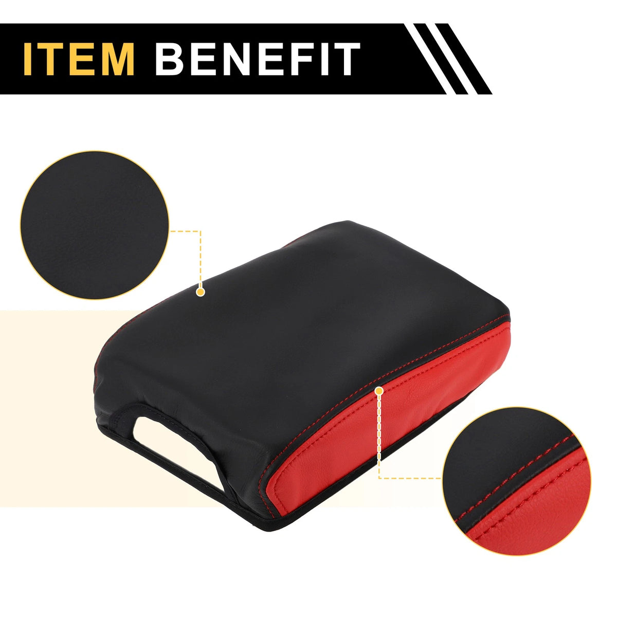 Console Lid Armrest Cover for Toyota Tacoma (2016-2020) Waterproof Black Red