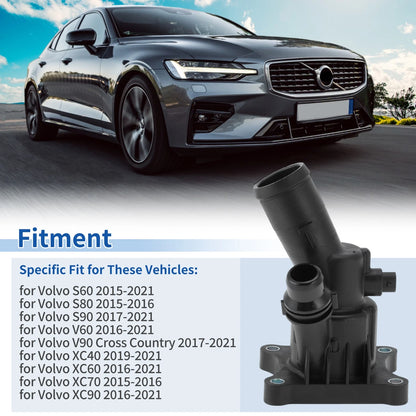 Engine Coolant Thermostat Housing for Volvo S60 S80 S90 XC60 XC70 XC90 (2001-2023)