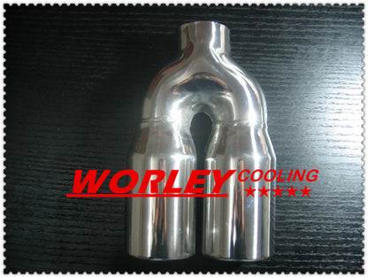 2.25" Inlet Double Round 3" Straight Cut Exhaust Tip