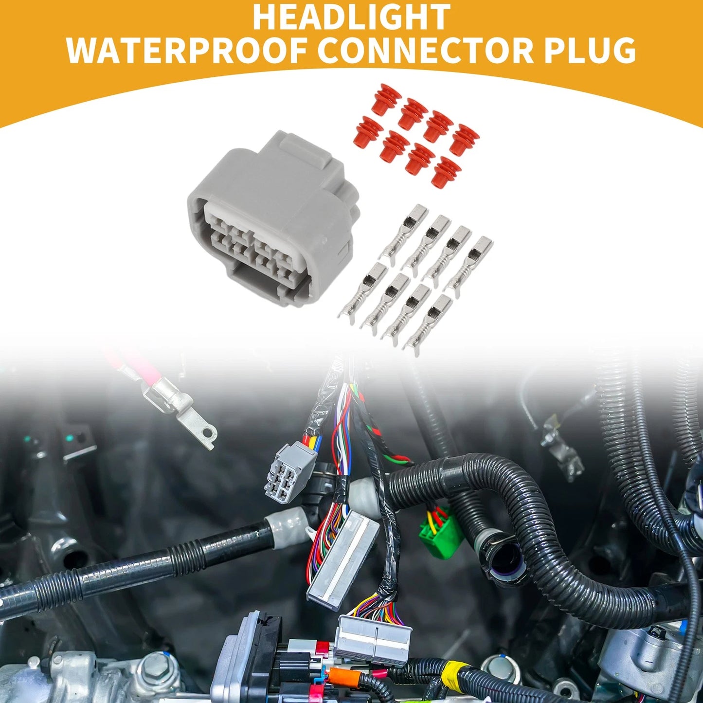 Headlight Waterproof Connector Plug Female Wire Terminal Connector for Toyota