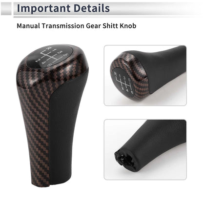 6 Speed Shift Knob for BMW X3 2004-2020 Plastic Stick Shifter Knob Brown Black