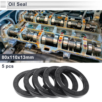 Oil Seal 80x110x13mm Black 5 Pcs for MakeModel