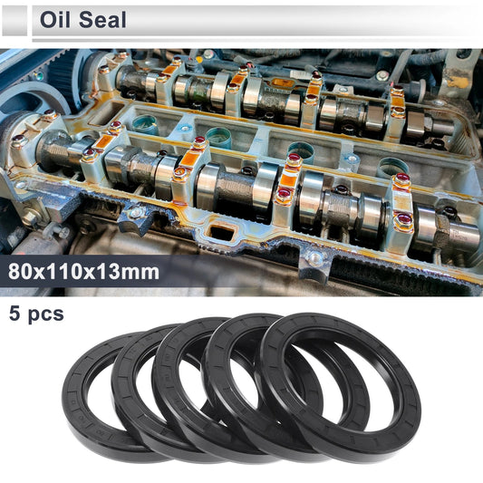 Oil Seal 80x110x13mm Black 5 Pcs for MakeModel