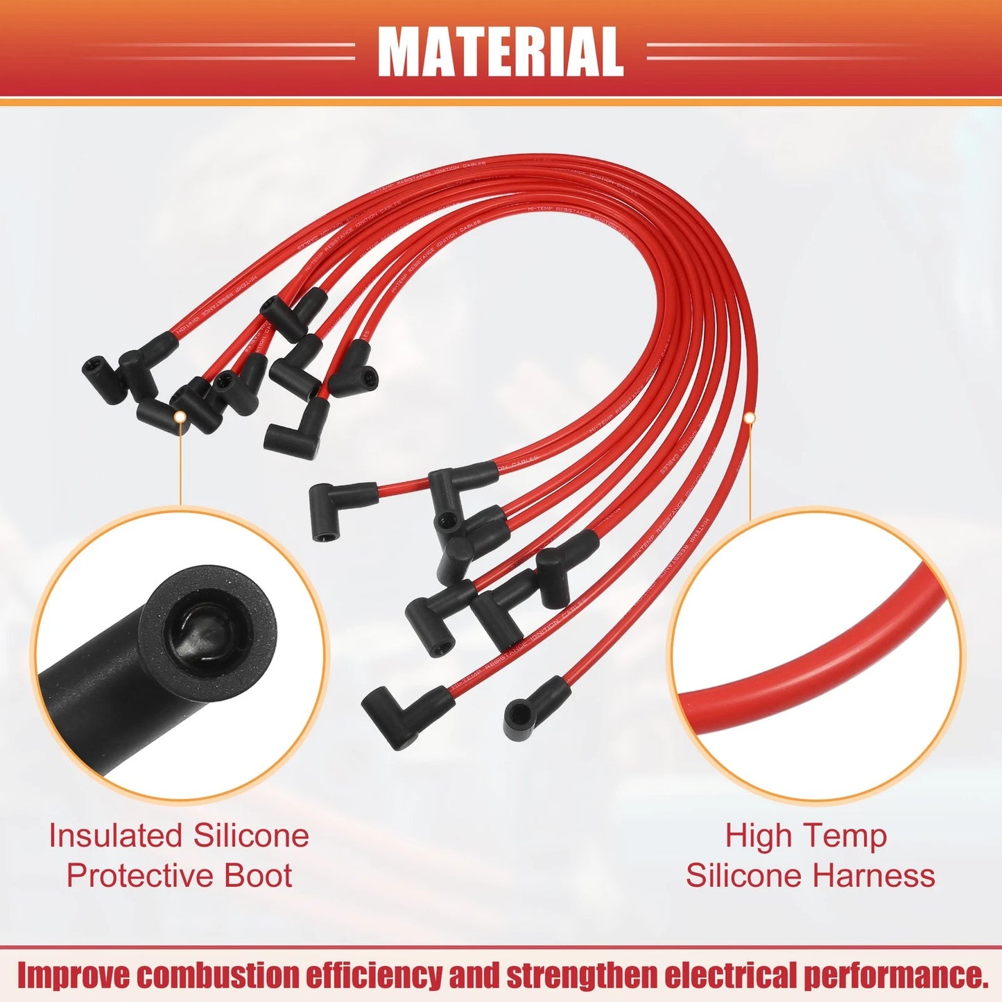 9 Pcs Spark Plug Wire Ignition Coil Cable for Chevrolet SBC BBC Engines