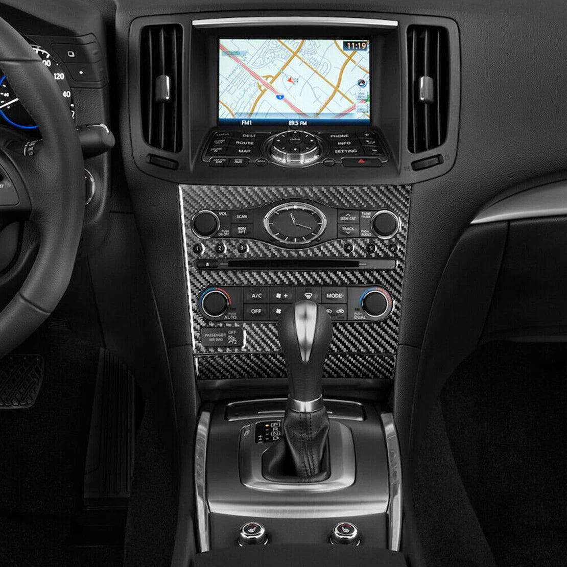 Carbon Fiber Interior Radio Console Cover Trim for Infiniti G37 (2010-2013)