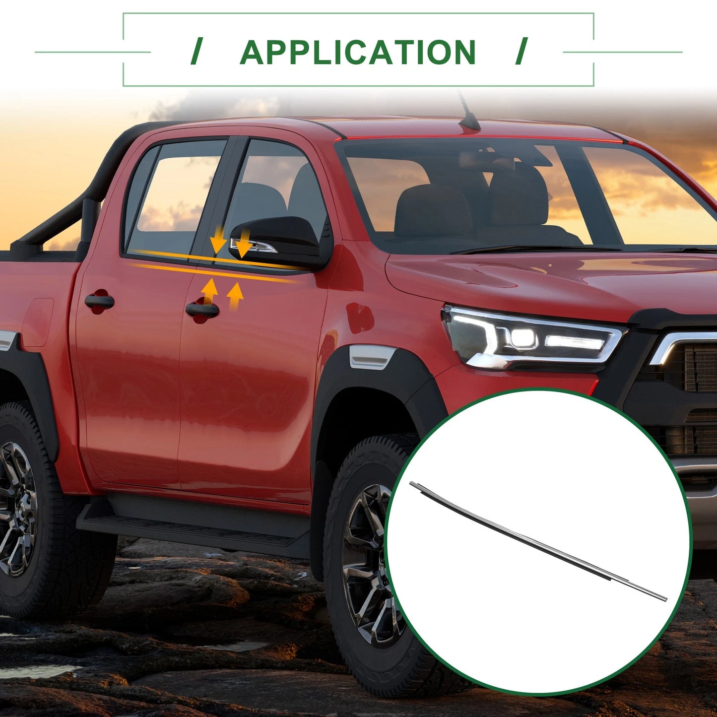 1pc Front Left Weatherstrip Window Seal for Toyota Hilux (2015–2024)