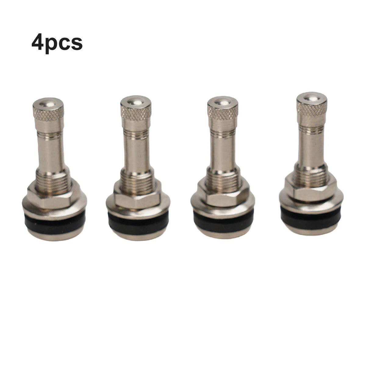 Chrome Metal Tubeless Bolt-On Valve Stem 4 x for Tires