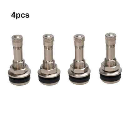 Chrome Metal Tubeless Bolt-On Valve Stem 4 x for Tires