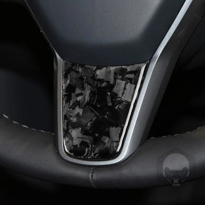 Forged Carbon Fiber Steering Wheel Lower Trim for Tesla Model 3/Y