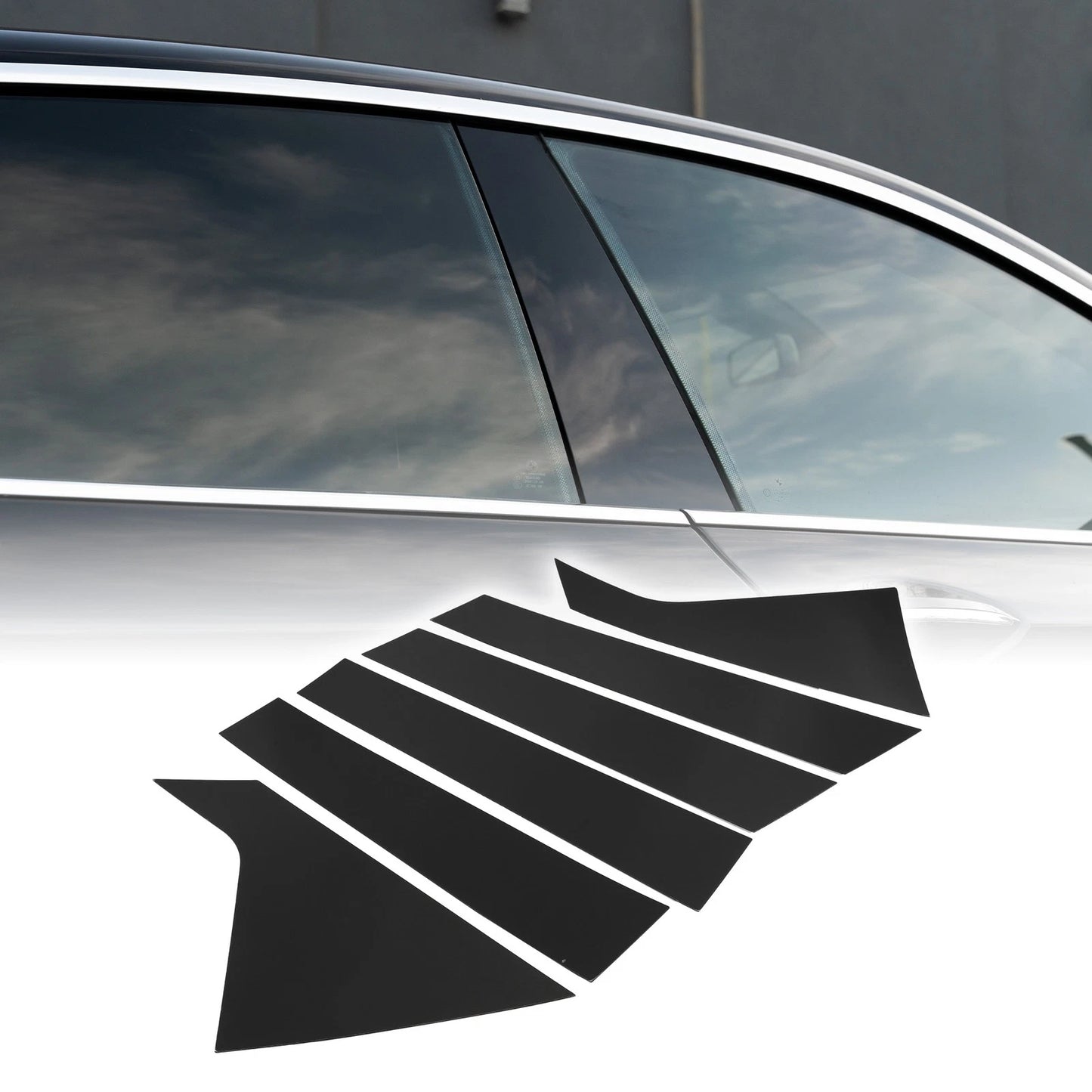 6 x Car Pillar Window Trim Covers for Chevrolet Impala (2014-2020) Black