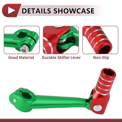 Folding Motorcycle Gear Shifter Lever for Bosuer M5 Green Red Silver Tone