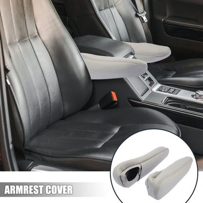 Gray Microfiber Leather Front Seat Armrest Cover for Toyota Sienna (2011-2023)