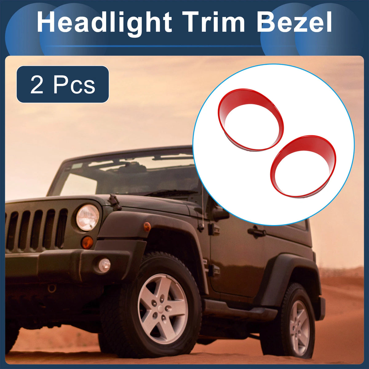 2 x Car Front Left & Right Headlight Trim Bezels for Jeep Wrangler (2028)