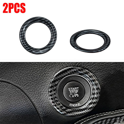 Carbon Fiber Engine Start Push Button Ring Trim for Dodge Challenger (2015-2020)