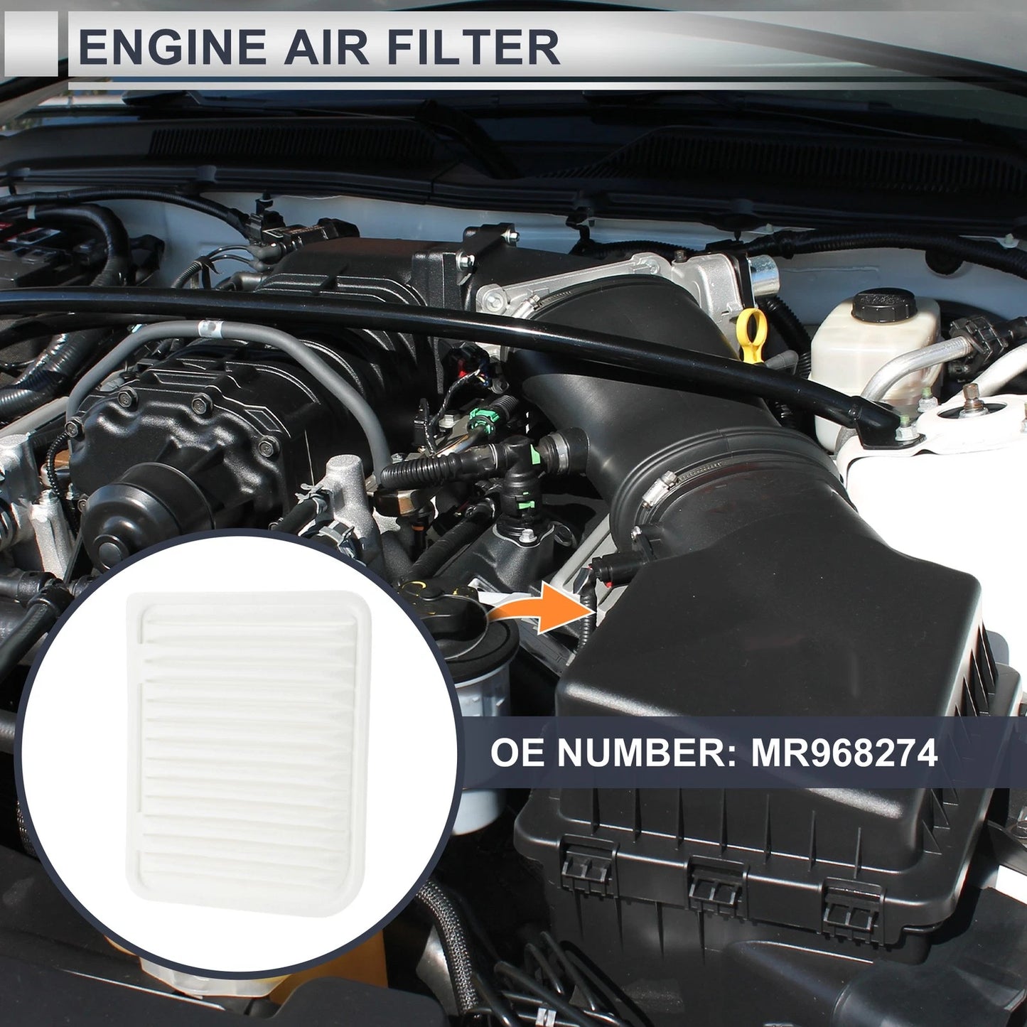 Engine Air Filter for Mitsubishi Outlander 2.4L 3.0L (2014-2020) 1 Pcs