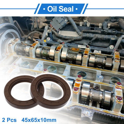 Oil Seal 2 x 45x65x10mm Seal Ring Rotary Shaft Seal FKM Rubber for Make Model