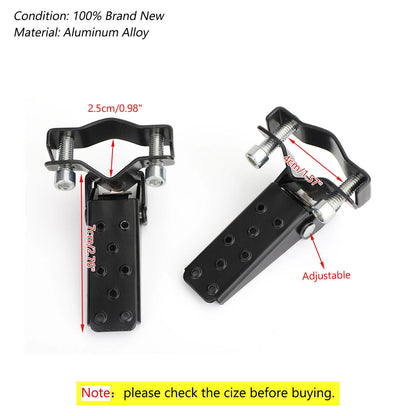 Black Motorcycle Passenger Rear Footrest Pegs for Universal (2015-2023)