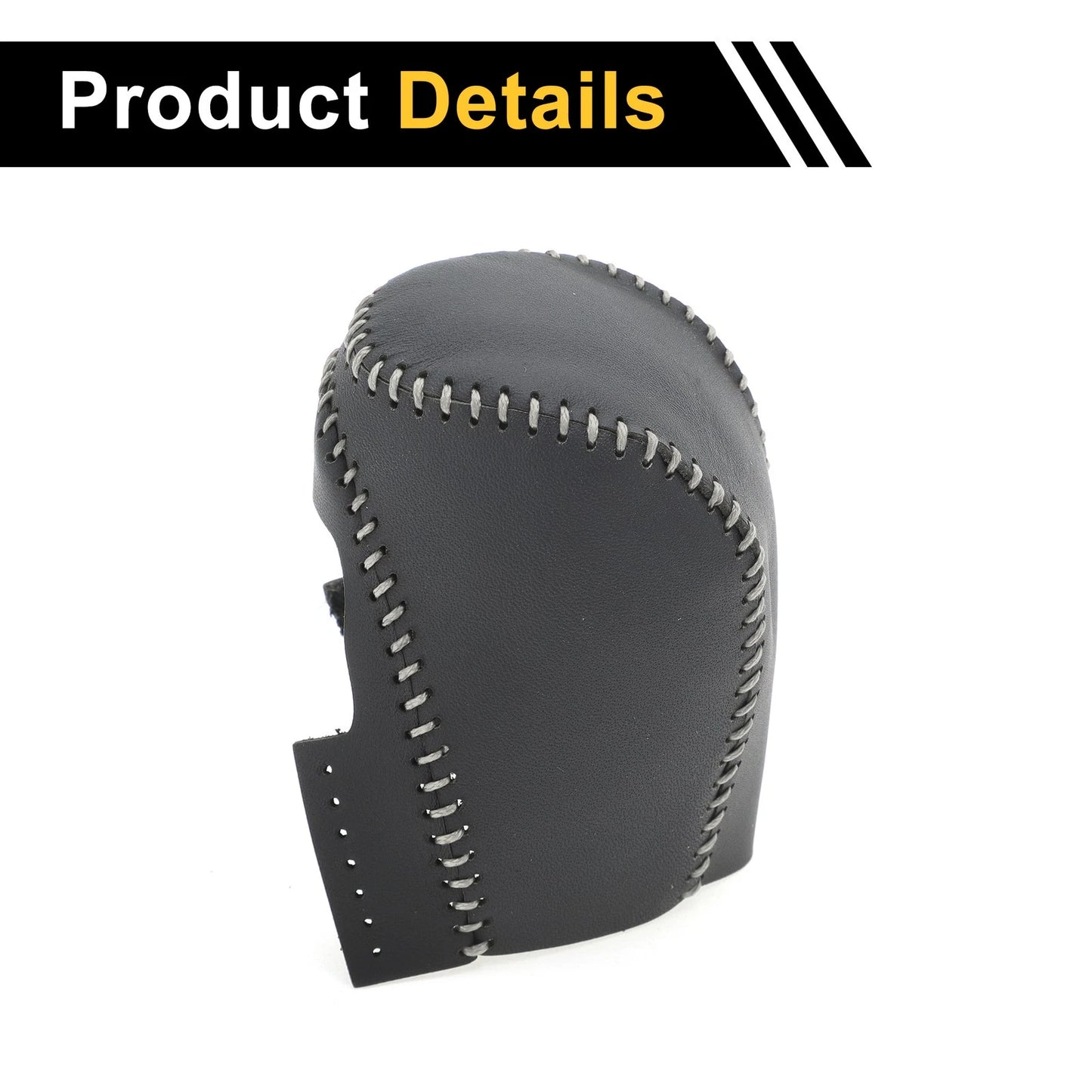 Car Gear Shift Knob Cover for Honda Civic (2016-2021) Black Gray Faux Leather