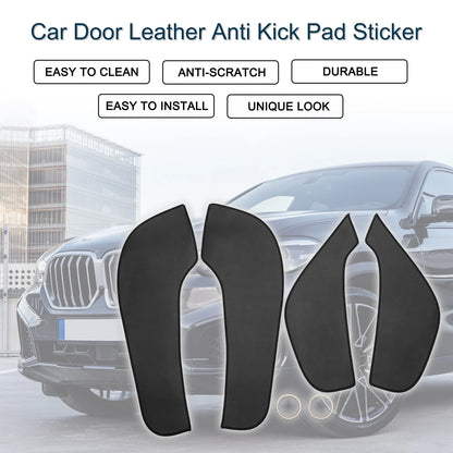 Car Door Leather Anti Kick Pad Sticker for BMW X6 (2015-2018) Black 1 Set