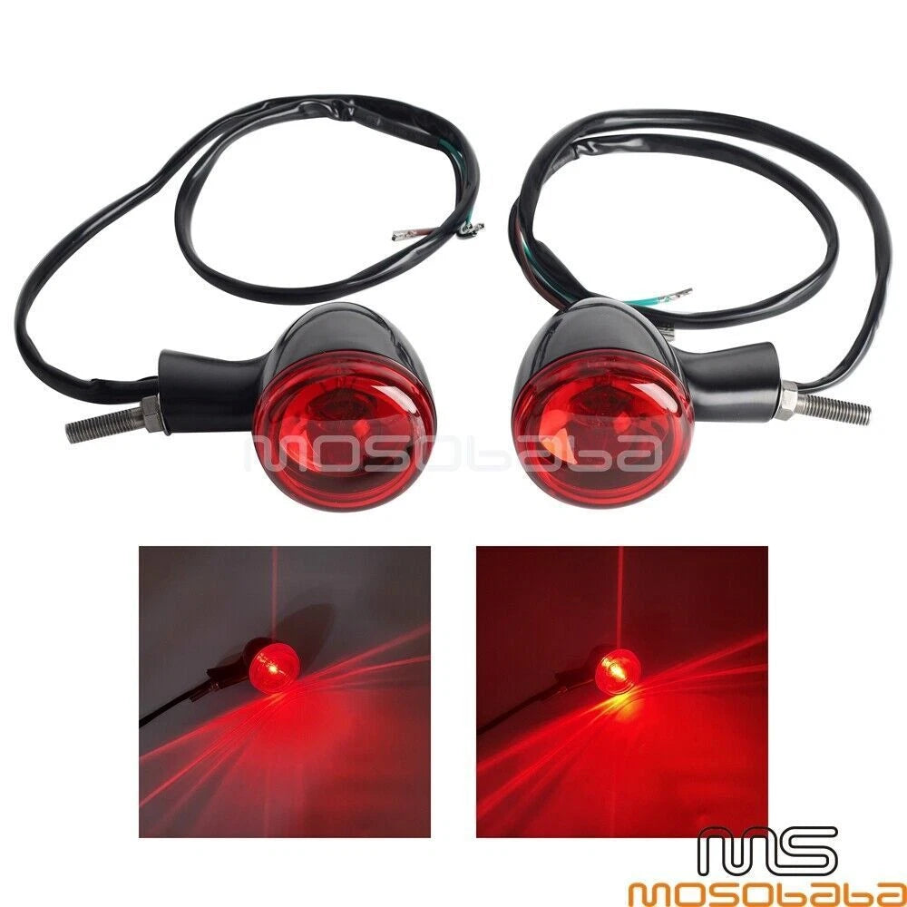 Bullet Taillights Red Brake Lights for Harley Sportster XL 1200 883 (92-22)