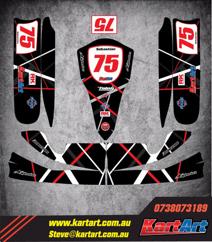 Tony Kart OTK M4 CARBON STYLE Sticker Kit Decals Graphics