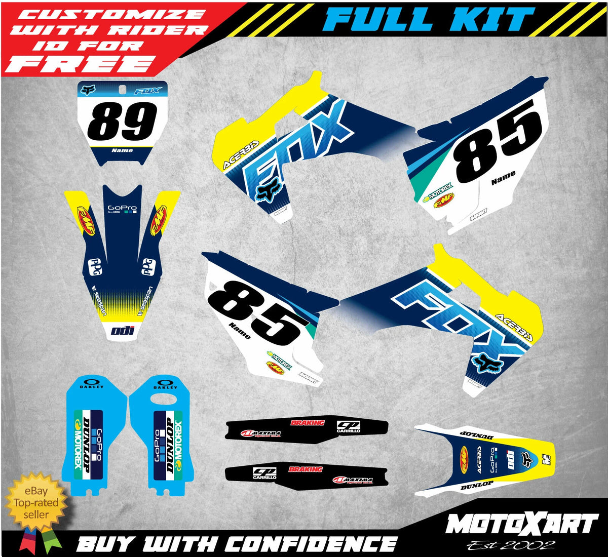 Foxy Graphics Kit Decal Stickers for Husqvarna TC FC (2019-2022)