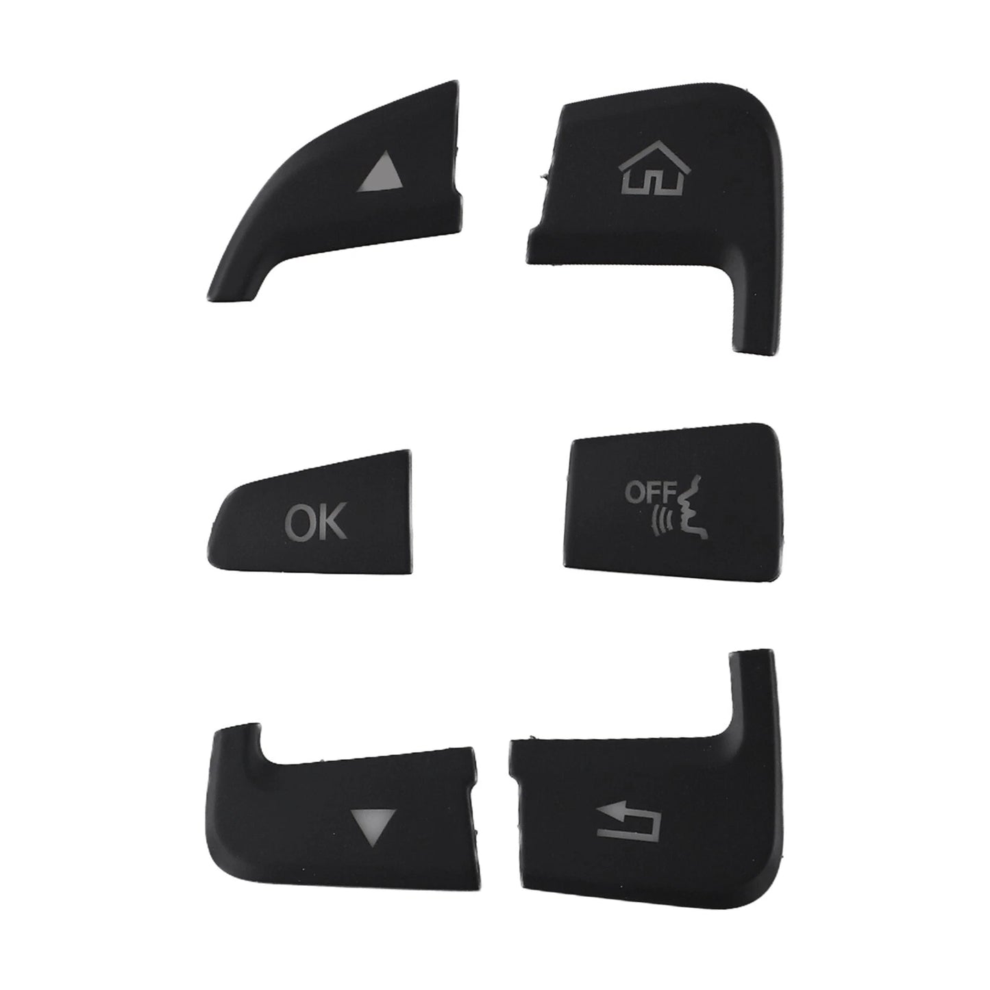 Black ABS Button Cover Sticker / 12pcs / Button Cover Sticker for Mercedes C-Class W205 (2014–2021)