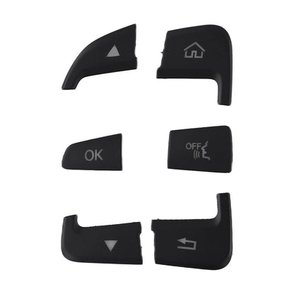 Black ABS Button Cover Sticker / 12pcs / Button Cover Sticker for Mercedes C-Class W205 (2014–2021)