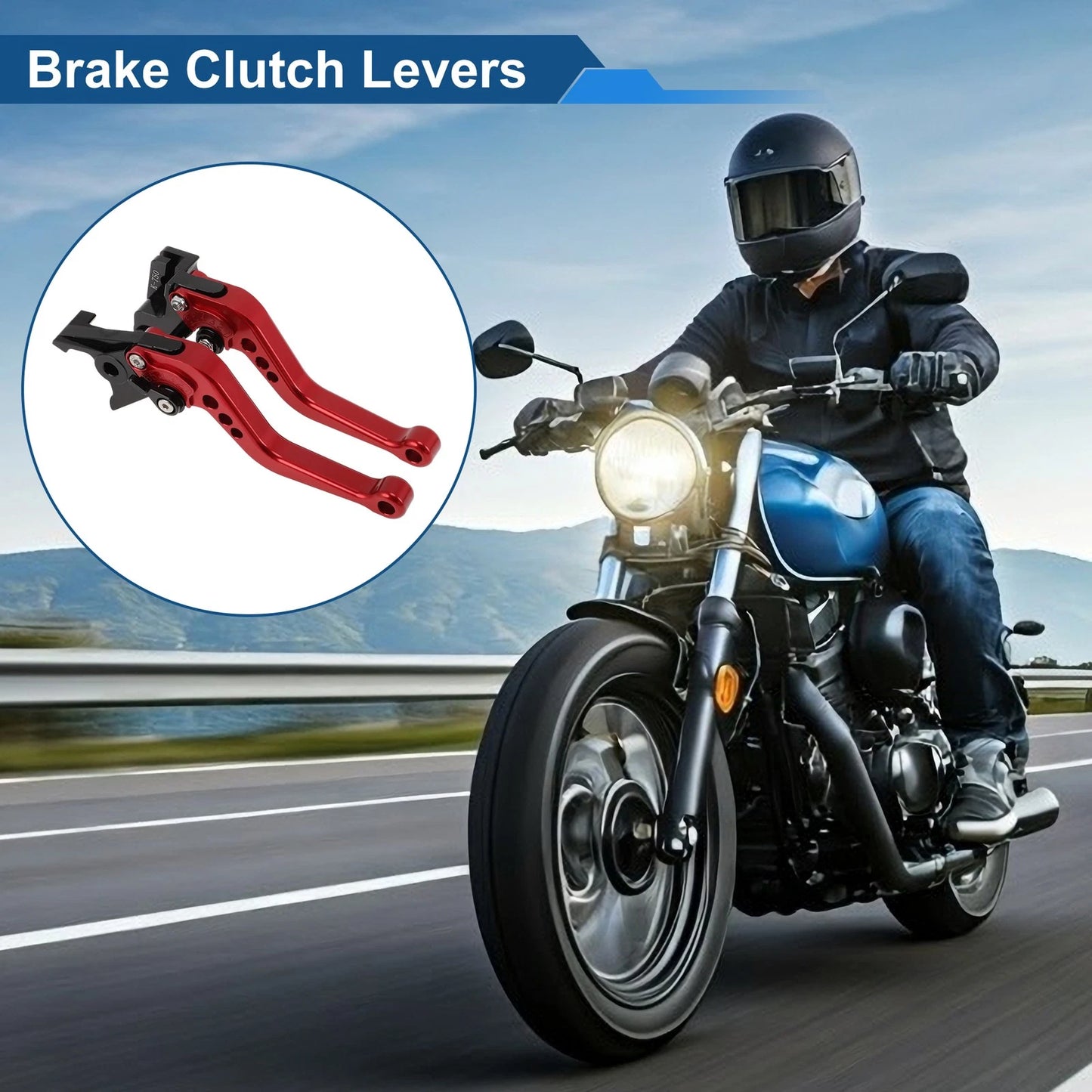 1Pair / Short Brake Clutch Levers Red for Kawasaki Z650 (2017–2023)