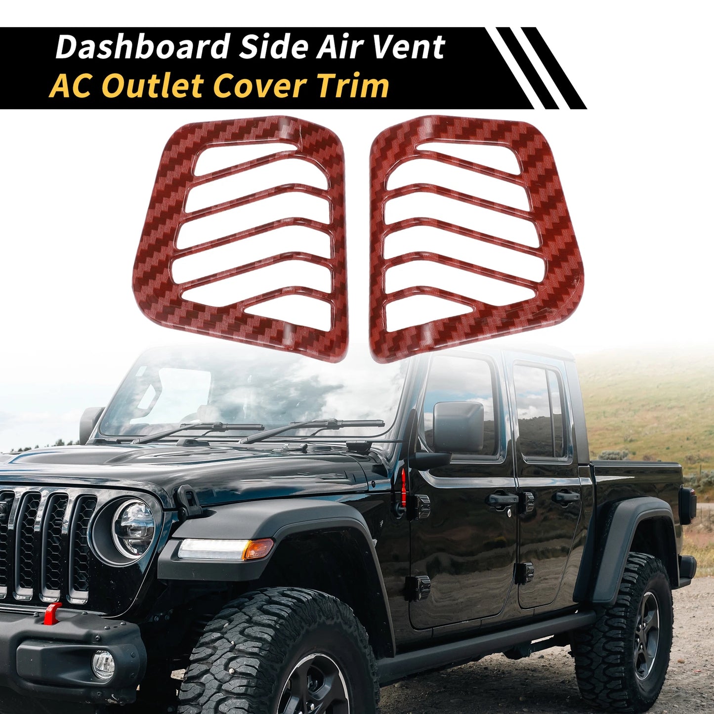 Dashboard Side Air Vent AC Outlet Cover Trim for Jeep Wrangler JL (2018-2023)